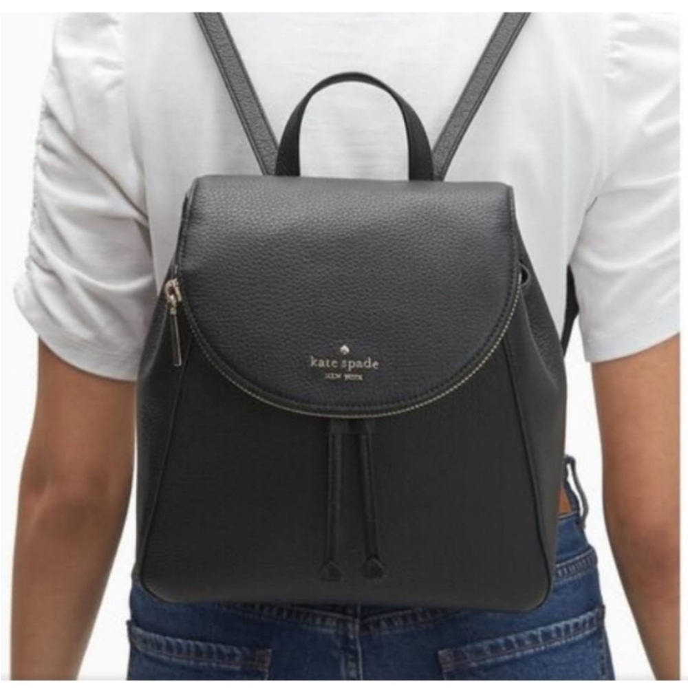 Kate Spade Charcoal Leather Backpack